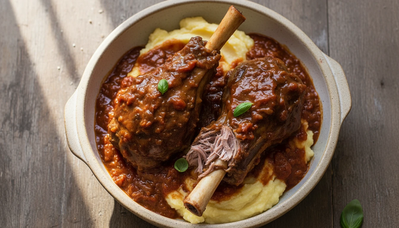 Slow-Braised Lamb Shanks in Red Wine